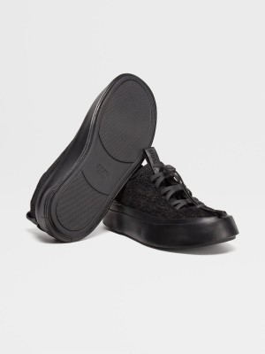 Black Zegna Suede Triple Stitch Mrbailey? Sneakers | TJZLMIN-39