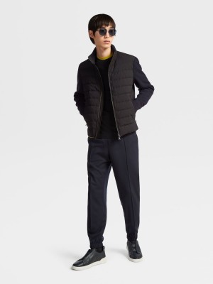 Black Zegna Trofeo Elements Wool And Cotton Blouson | QSPXCKL-65