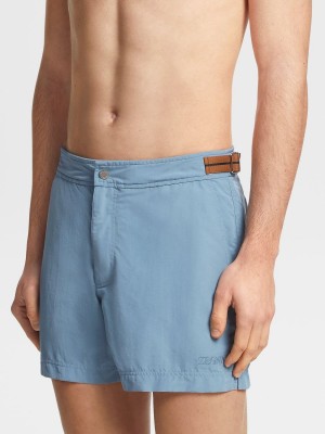 Blue Zegna 232 Road Brand Mark Swim Boxers | AJSLWNM-62