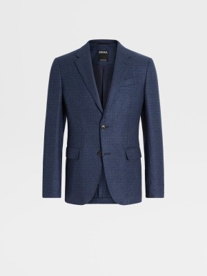 Blue / Dark Blue Zegna Oasi Cashmere Jacket | BNDCQMV-07