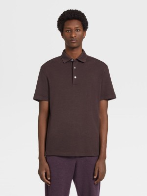 Burgundy Zegna 12milmil12 Wool Polo Shirt | VNJACZF-96