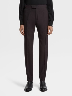 Dark Burgundy Zegna High Performance Wool Pants | RXGHBQV-57