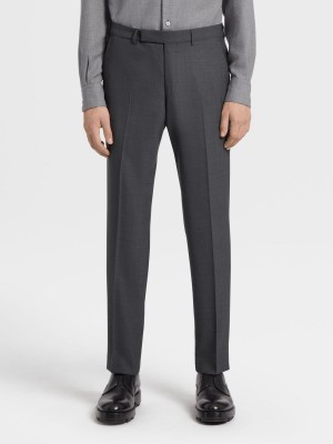 Dark Grey Zegna High Performance Wool Pants | JRSXQAI-28