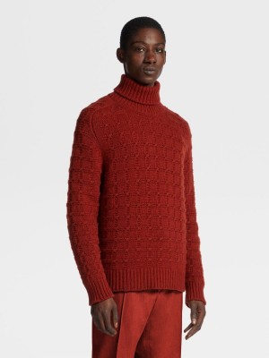 Dark Red Zegna Oasi Cashmere Turtleneck | LHUDTGW-32