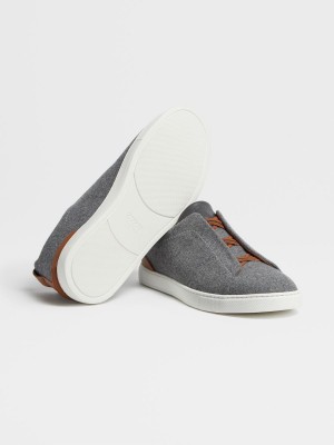 Grey Zegna 14milmil14 Triple Stitch Sneakers | YZKOJPF-43