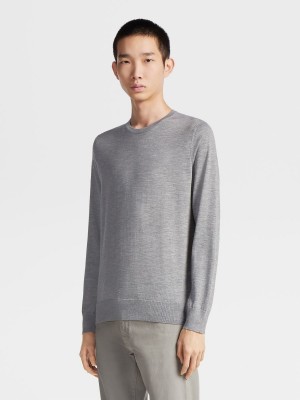 Grey Zegna Cashseta Crewneck | HWVSAKJ-84