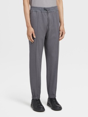 Grey Zegna High Performance Wool Joggers | DWPHYGV-64