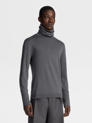 Grey Zegna Wool Turtleneck | YAJVOTC-72