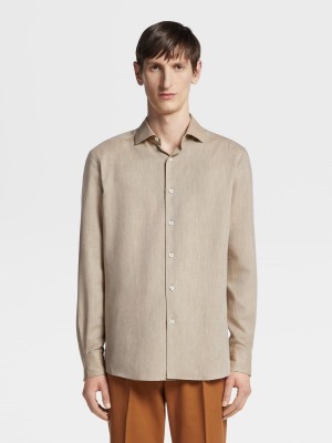 Light Beige Zegna Cashco Shirt | EVAWRND-29