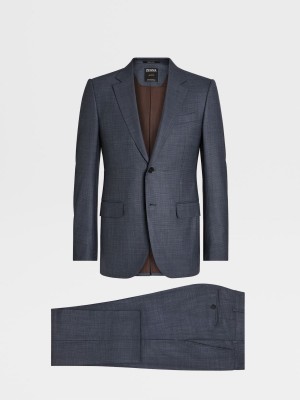 Light Blue / Blue Zegna Centoventimila Wool Suit | VTPWUFI-46