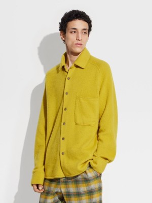 Light Yellow Zegna The Elder Statesman Oasi Cashmere Shirt | WBEKZUV-69