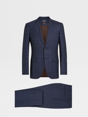 Navy Blue Zegna Centoventimila Wool Suit | DIPZCOX-01