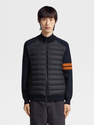 Navy Blue Zegna High Performance Wool Cardigan | MYJOPEL-91