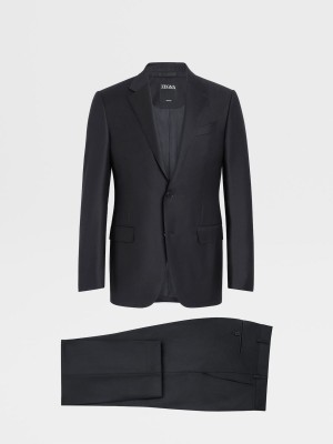 Navy Blue Zegna Trofeo Wool Suit | CVUGNRA-24