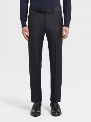 Navy Blue Zegna Trofeo Wool Trousers | DWJBTRZ-02