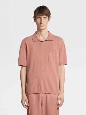 Pink Zegna Cotton Blend Polo Shirt | DAYRUNH-27