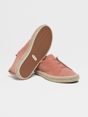 Pink Zegna Deerskin Triple Stitch Espadrilles | XGWLDSC-16