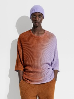 Purple Zegna The Elder Statesman Cotton And Cashmere T-shirt | RBNVDKY-56