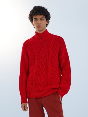 Red Zegna Oasi Cashmere High Neck | FIMWSCP-23