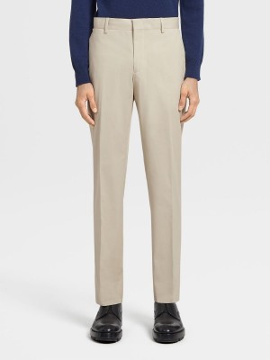 White Zegna Cotton Pants | GONWXBY-53