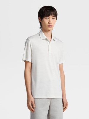 White Zegna High Performance Wool Polo Shirt | IWQMOVN-59