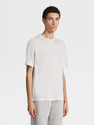 White Zegna High Performance Wool T-shirt | YJIDOHC-05