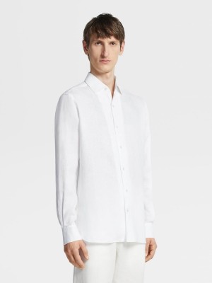 White Zegna Linen Shirt | QIWKTFA-59