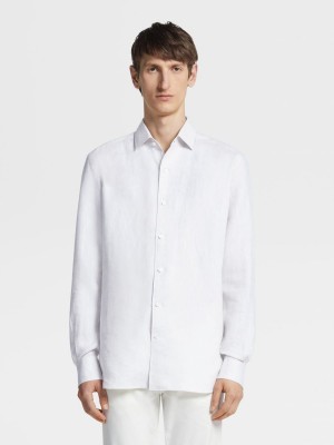 White Zegna Linen Shirt | TMAVHSQ-79