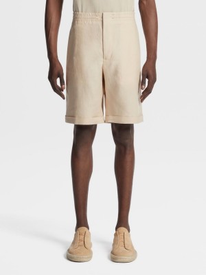 White Zegna Linen Shorts | ETVJFOG-48