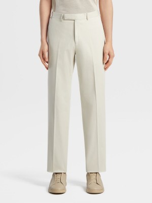 White Zegna Premium Cotton Pants | JODBLWY-59