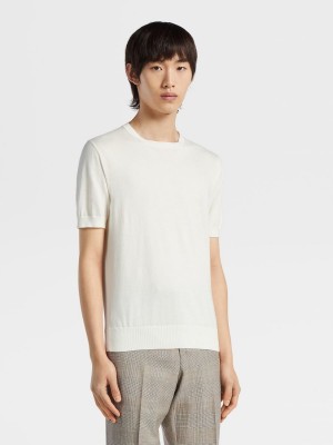 White Zegna Premium Cotton T-shirt | SGIBOVH-42