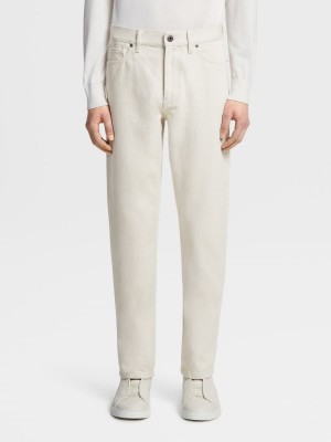 White Zegna Rinse-washed Cotton Roccia Jeans | SCZNYTX-37