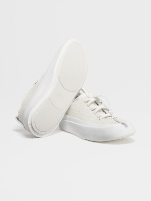 White Zegna Suede Triple Stitch Mrbailey? Sneakers | EHYURVP-47