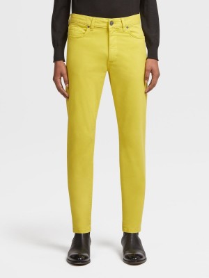 Yellow Zegna Stretch Cotton Jeans | EVAFKRO-92