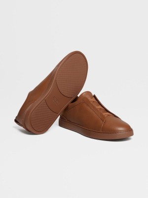 Zegna Deerskin Triple Stitch Sneakers | ITDJYQP-71