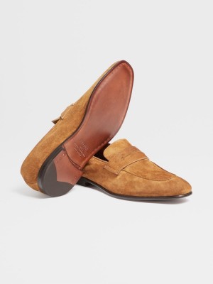 Zegna Suede L'Asola Loafers | AVMUGNJ-52