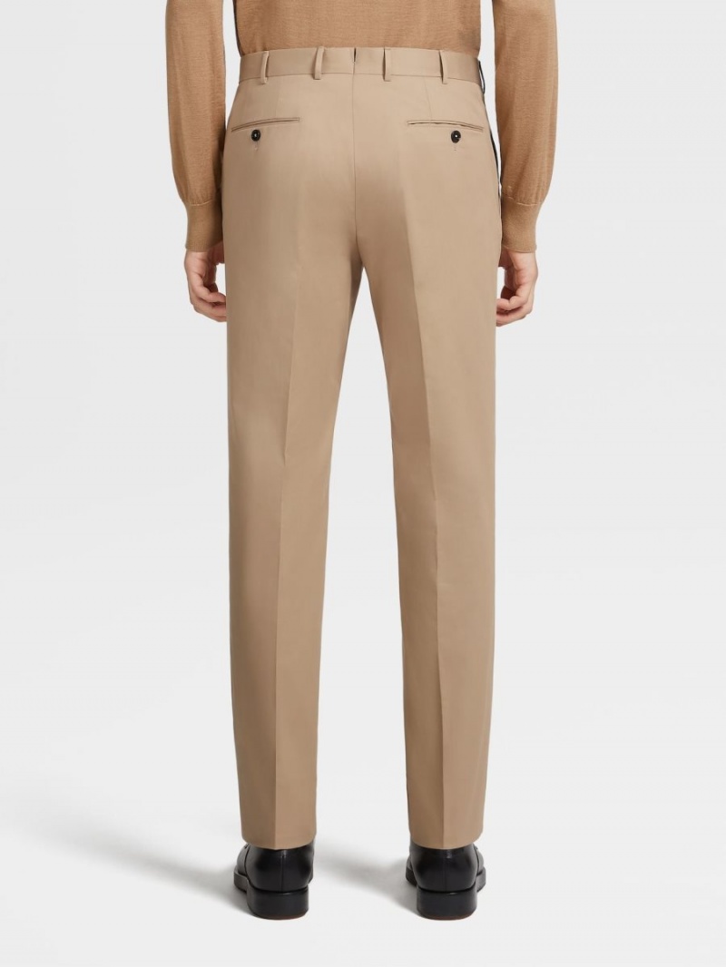 Beige Zegna Premium Cotton Pants | IHYPNXG-54