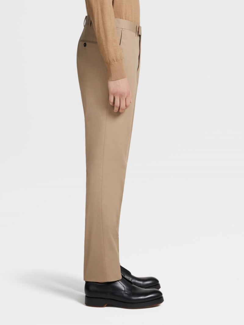 Beige Zegna Premium Cotton Pants | IHYPNXG-54