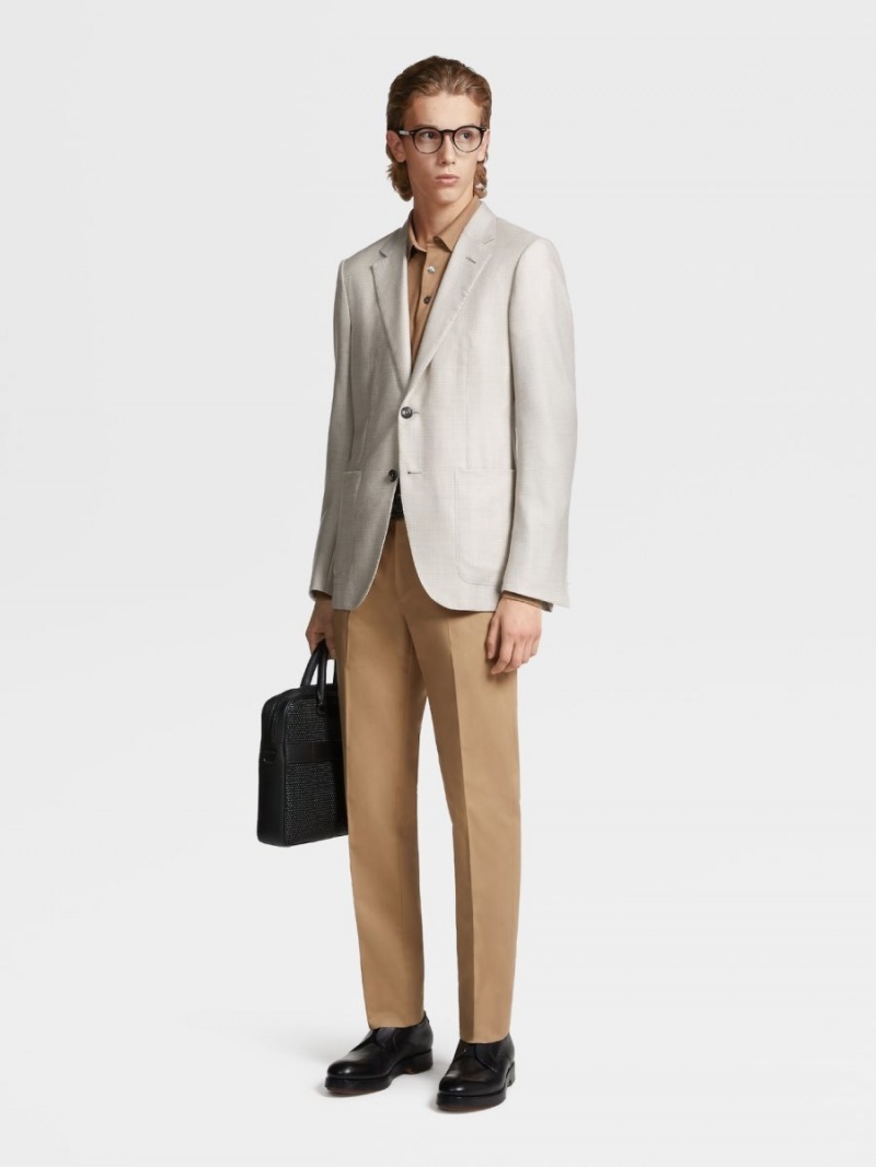 Beige Zegna Premium Cotton Pants | IHYPNXG-54