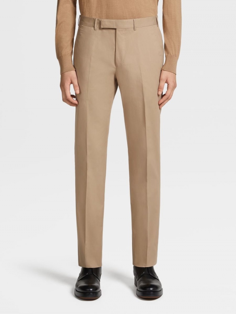 Beige Zegna Premium Cotton Pants | IHYPNXG-54