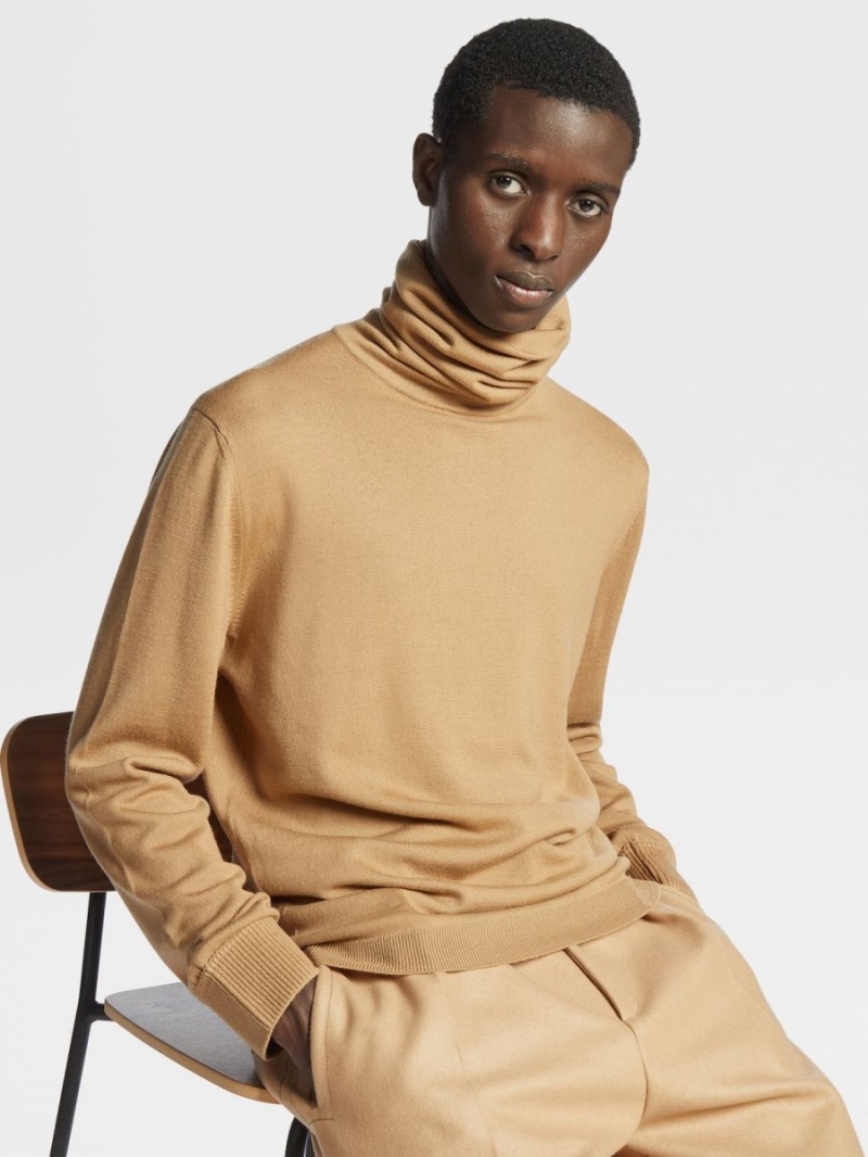 Beige Zegna Wool Turtleneck | WPLBNZJ-84