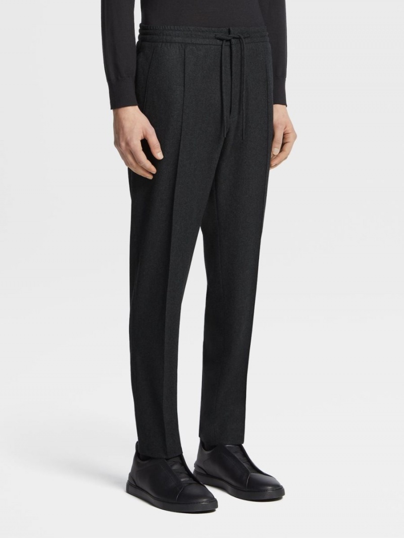 Black Zegna 14milmil14 Wool Blend Joggers | FCRUSEK-56