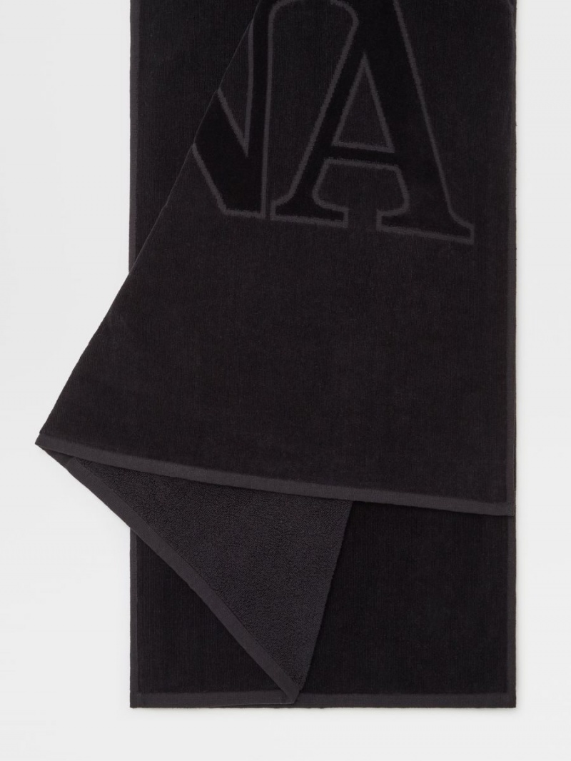 Black Zegna Beach Towel | JHDBCVL-54