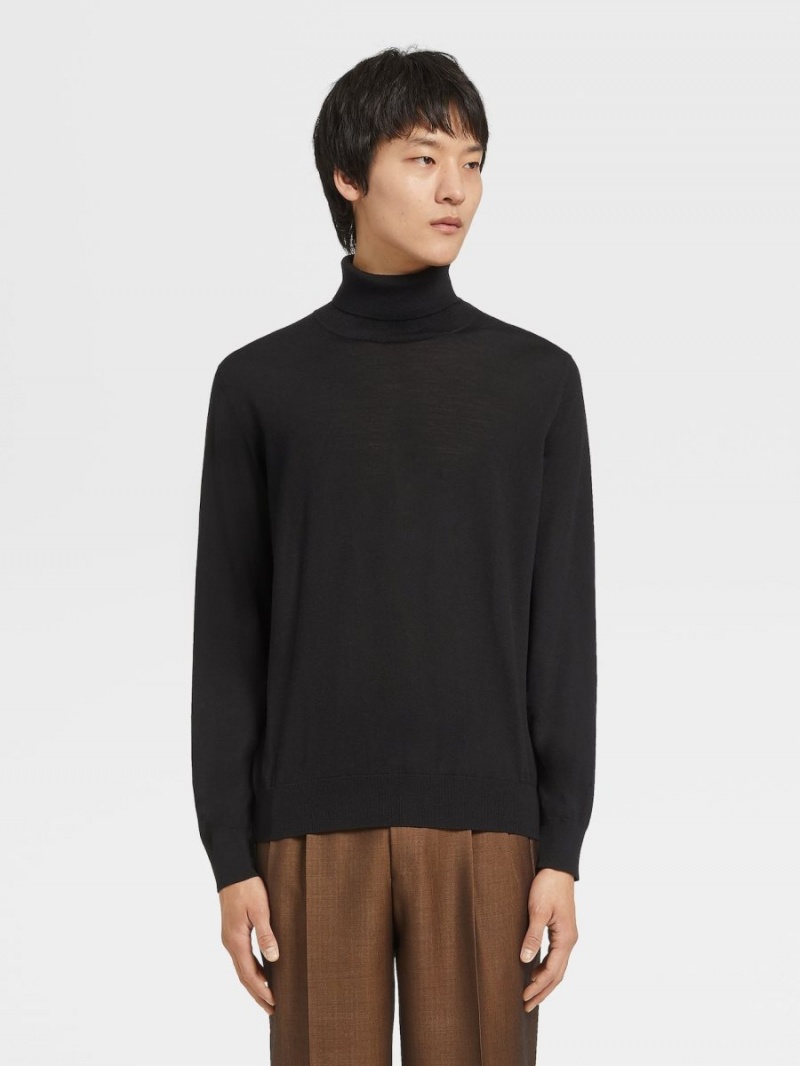 Black Zegna Cashseta Turtleneck | SQCAEOX-47