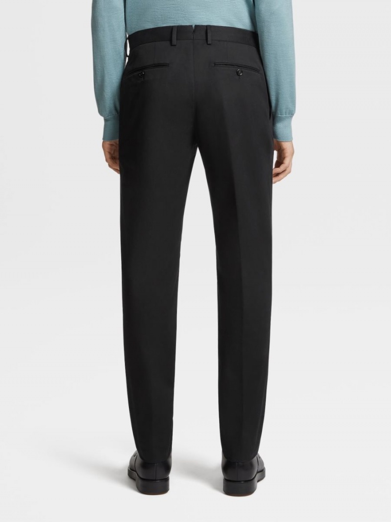 Black Zegna Cotton Pants | EOFBXJY-02