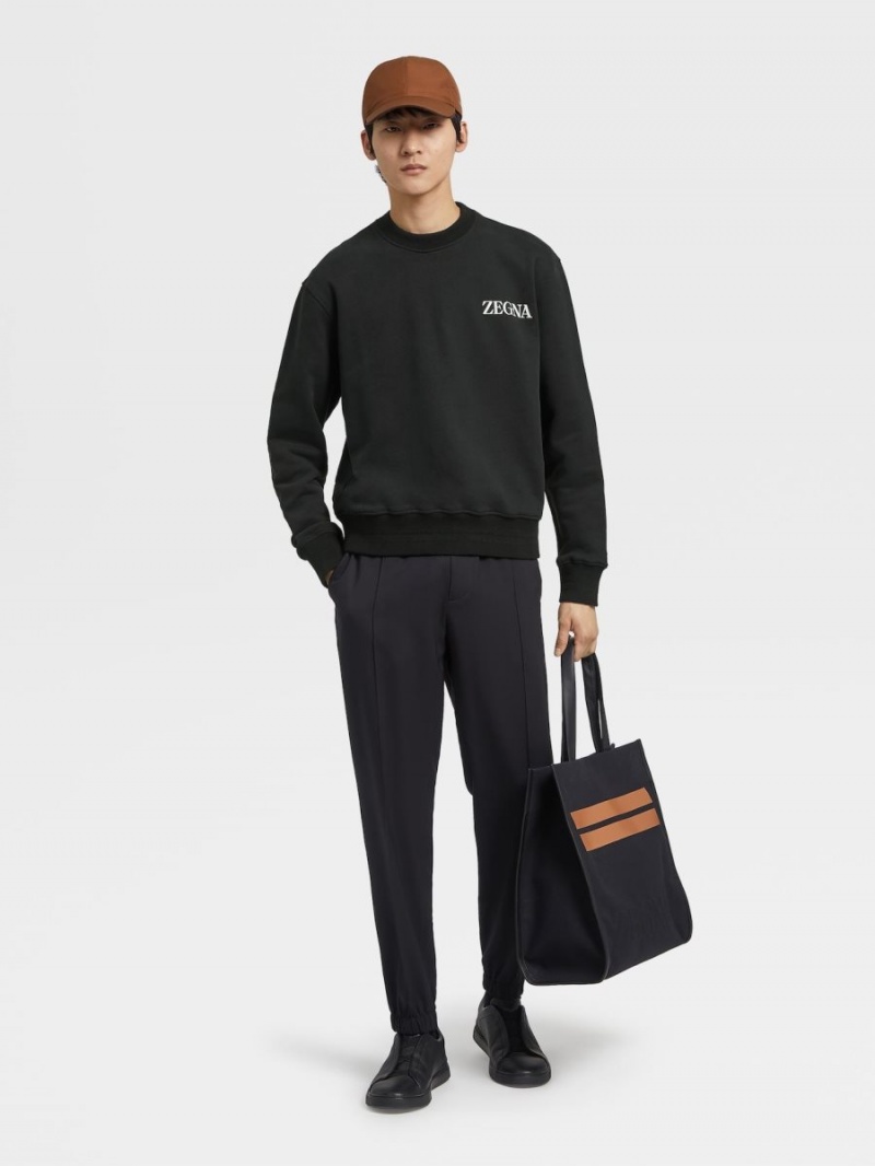 Black Zegna High Performance Wool Joggers | ZCSXUMJ-78