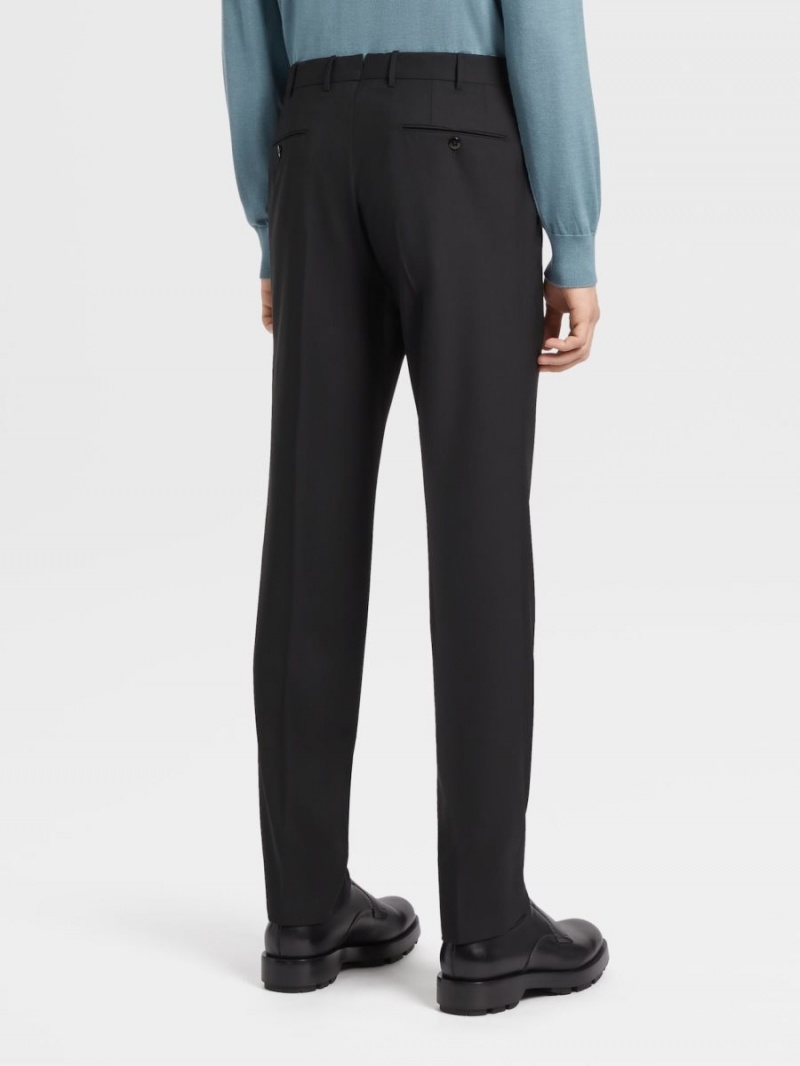 Black Zegna High Performance Wool Pants | LICURBS-73