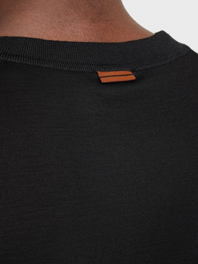 Black Zegna High Performance Wool T-shirt | WVRQNGB-45