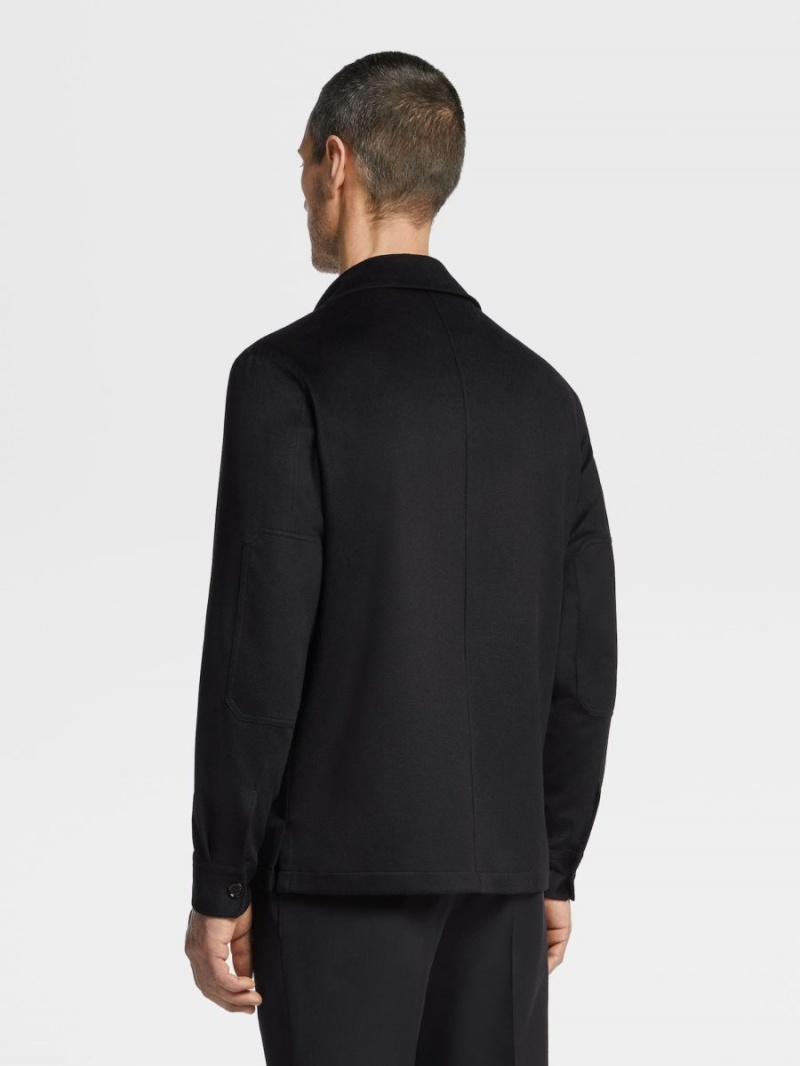 Black Zegna Oasi Cashmere Alba Overshirt | TYUADSP-97