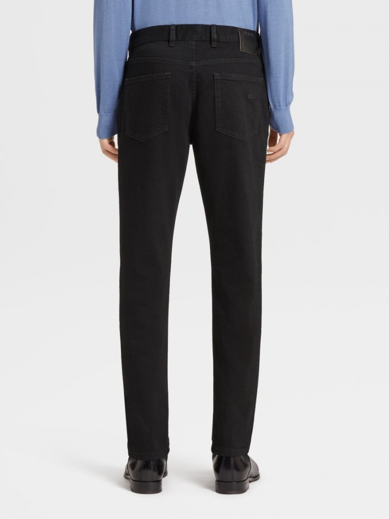 Black Zegna Rinse-washed Cotton Roccia Jeans | CLMWHAY-45